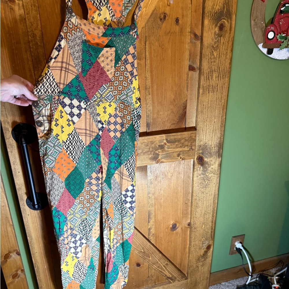 Sacred Threads Multicolor Patchwork Overalls/Romp… - image 5
